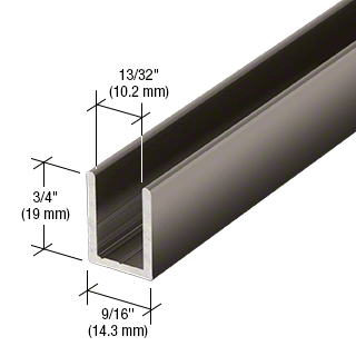 Gunmetal Grey Shower Screen Channel Fixed Panel Shower Door Deep U-Channel - 2410mm
