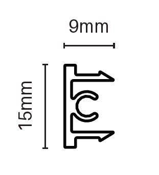 Aluminium BATTEN EXTRUSIONS - 15mm x 9mm clip