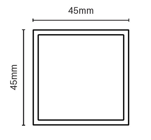 Aluminium BATTEN EXTRUSIONS - 45mm x 45mm rail