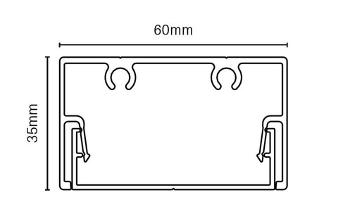 RIGHT side frame 60mm x 35mm 9MM SPACING 5700MM LONG