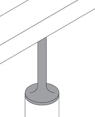 MOD 50 - ROUND 316 STAINLESS STEEL RAIL SUPPORT - FIXED FLAT SADDLE