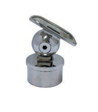 MOD 50 - RAIL SUPPORT BALL JOINER ROUND WITH SWIVEL CURVED SADDLE 316 STAINLESS STEEL