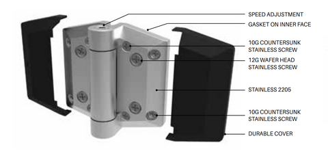 Polaris 156 Hinge - Pair of 2, Surface mount soft close hinge