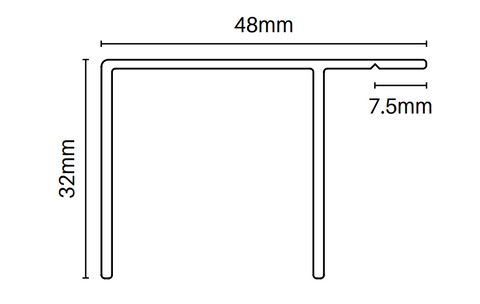 Aluminium F Section - Extrusion - 6000MM LONG