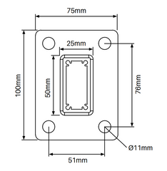 Post With Welded Base Plate - 1280mm Long - White / Black