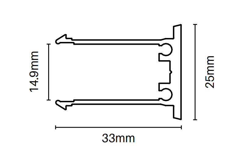 30mm x 25mm Batten Clip - 6100mm Long, Aluminium Batten Clip
