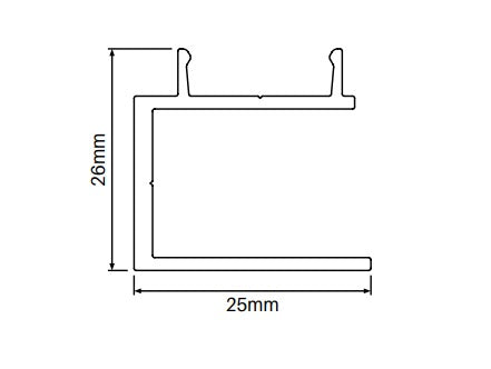 Quickscreen Side frame for Slats 5800MM LONG (Also horizontal rails)
