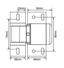 Sureclose - Readyfit hinge NON SELF CLOSING CLOSER 2 ALIGNMENT LEGS D&D Code: 74001313