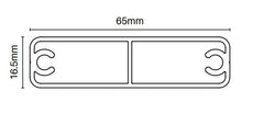 Aluminium Slats 65mm x 16.5mm gate slat with centre web & 2x screw flutes 6100MM LONG