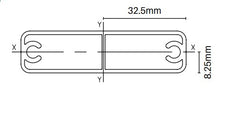 Aluminium Slats 65mm x 16.5mm gate slat with centre web & 2x screw flutes 6100MM LONG