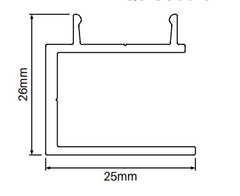 Alumawood Slat Side frame 5800MM LONG