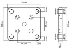 Alumawood Terrain Colour 50x50mm post base plate set POWDER COATED ALUMINIUM