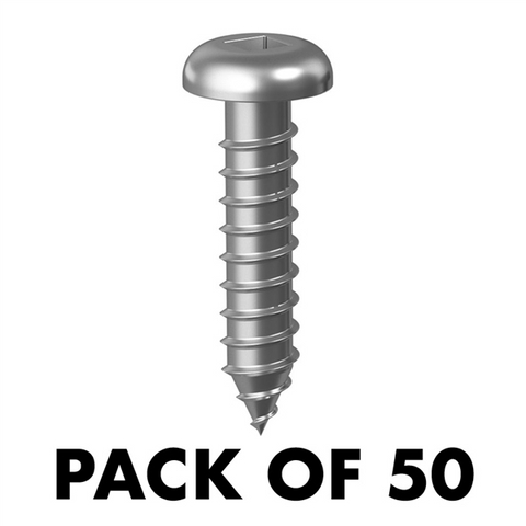 12g x 25mm - Panchead Screw with Square Drive Head - Pack of 50