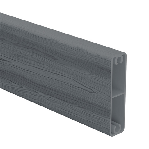 Island Grey, Timber Look Aluminium Slat , 65mm x 16.5mm gate  slat with centre web & 2x screw flutes 5800MM LONG