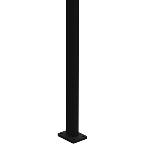 Post With Welded Base Plate – 1280mm Long - White / Black