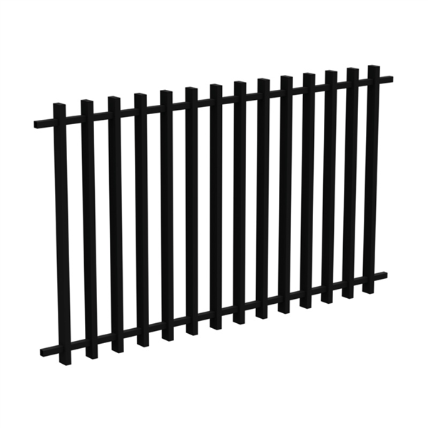 BARR Balustrade panel Aluminium Blade Fence Panel - 1000mm H x 1733mm W - White / Black, Batten Fence