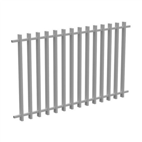 BARR 50 x 25 Aluminium Blade Fence Panel – 1000mm H x 1733mm W - White / Black, Batten Fence