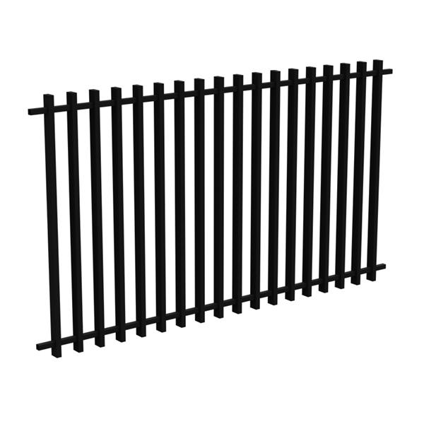 BARR 50 x 25 Aluminium Blade Fence Panel – 1200mm H x 2205mm W - White / Black, Pool Safe, Batten Fence