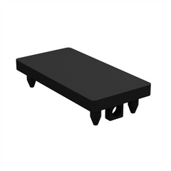 BARR Aluminium Top Cap - 50 x 25 x 4mm - White / Black