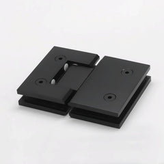FORGE SHOWER HINGE MICRO GLASS TO GLASS 180 Degrees 6mm and 8mm glass - Matt Black
