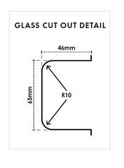 Offset wall to glass frameless shower screen hinge - Gunmetal Grey