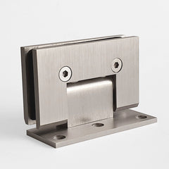 FORGE BRUSHED NICKEL SHOWER HINGE GLASS TO WALL L-SHAPE 90 Degrees 10mm glass - Brushed Nickel