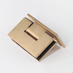 FORGE SHOWER HINGE HEAVY DUTY GLASS TO WALL L-SHAPE 90 Degrees - Brushed Brass