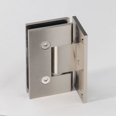 FORGE SHOWER HINGE HEAVY DUTY GLASS TO WALL L-SHAPE 90 Degrees - Brushed Nickel