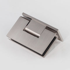 FORGE SHOWER HINGE HEAVY DUTY GLASS TO WALL L-SHAPE 90 Degrees - Brushed Nickel