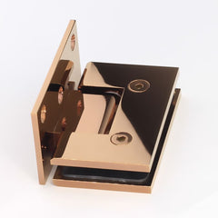 FORGE Rose Gold / Copper Shower Screen Hinge, Glass to Wall L-SHAPE 90 Degrees 10mm glass - Rose Gold