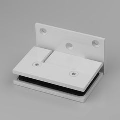 FORGE WHITE SHOWER HINGE GLASS TO WALL L-SHAPE 90 Degrees 10mm glass - Matt White
