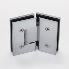FORGE SHOWER HINGE GLASS TO GLASS 135 Degrees 10mm glass - Satin Chrome