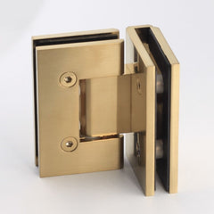 FORGE SHOWER HINGE GLASS TO GLASS 90 Degrees 10mm glass - Brushed Brass