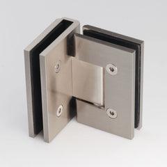 FORGE SHOWER HINGE GLASS TO GLASS 90 Degrees 10mm glass - Brushed Nickel