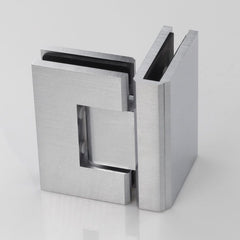 FORGE SHOWER HINGE GLASS TO GLASS 90 Degrees 10mm glass - Satin Chrome