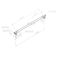 SHOWER BRACING BAR GLASS TO GLASS 725-995MM EXTENDABLE