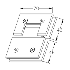 FORGE SHOWER HINGE MICRO GLASS TO GLASS 180 Degrees 6mm and 8mm glass - Chrome