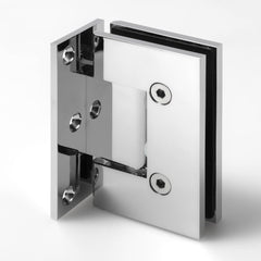 FORGE CHROME SHOWER HINGE GLASS TO WALL L-SHAPE 90 Degrees 10mm glass - Chrome