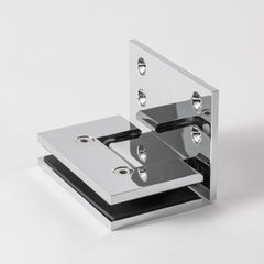 FORGE SHOWER HINGE GLASS TO WALL EXTENDED PLATE 90 Degrees - Chrome