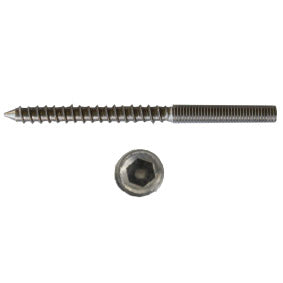 Lag screw, M12 Thread with 12mm Coach Screw, Hex Drive, SS304