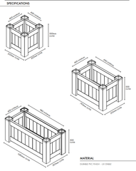 Hampton Style Planter Box UV stable PVC
