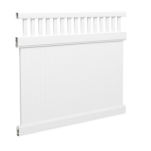 Full privacy PVC fence panel with Slat top 2388MM WIDE 1800MM HIGH, 7 year Warranty