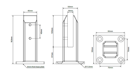 Powder Coated Pool Fence Spigots, Choose colour, Dulux Range