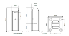 Powder Coated Pool Fence Spigots, Choose colour, Dulux Range