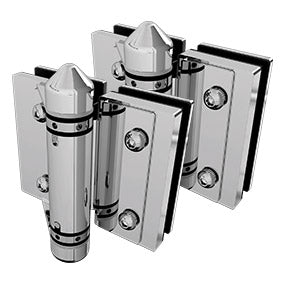 Master Range Hinge Set for Frameless Glass Pool Fence Gate, Self Closing