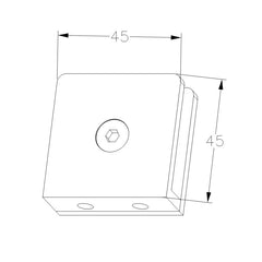 MICRO U BRACKET GLASS TO WALL MECHANICAL FIXING 90 Degrees - Chrome