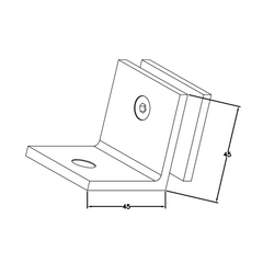 MICRO BRACKET GLASS TO WALL MECHANICAL FIXING 90 Degrees - Chrome