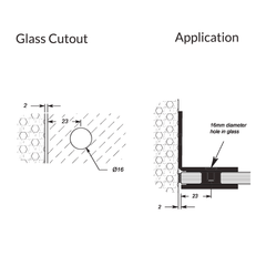 MICRO BRACKET GLASS TO WALL MECHANICAL FIXING 90 Degrees - Chrome