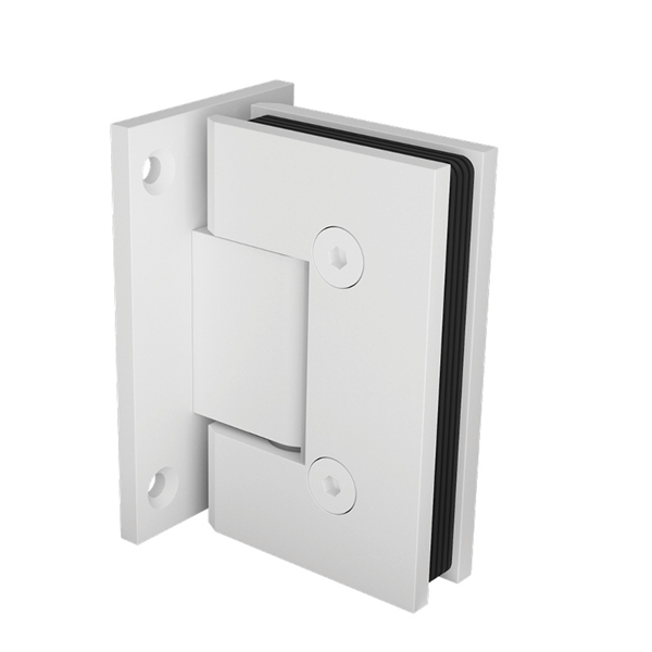 Non Offset wall to glass frameless shower screen hinge - Matt White