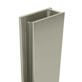 EXTENDED U channel Anodised aluminium - Brushed Nickel, Deep Shower Screen Wall Channel
